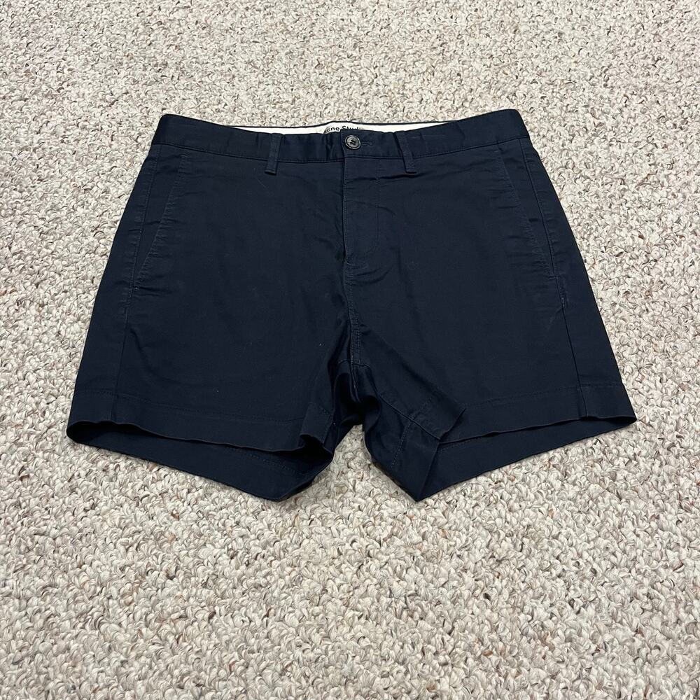 Acne Studios Seymour Satin Chino Shorts Navy Sz IT 48 US 32 Preppy Classic